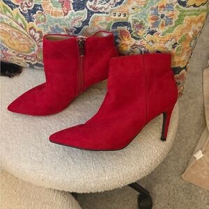a new day Red Ankle Booties